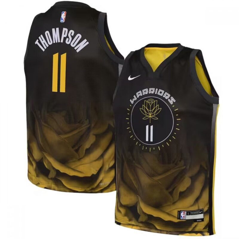 6864088b5b2fb_1 Youth Golden State Warriors #11 Klay Thompson 2022/2023 Black City Edition Stitched Basketball Jersey