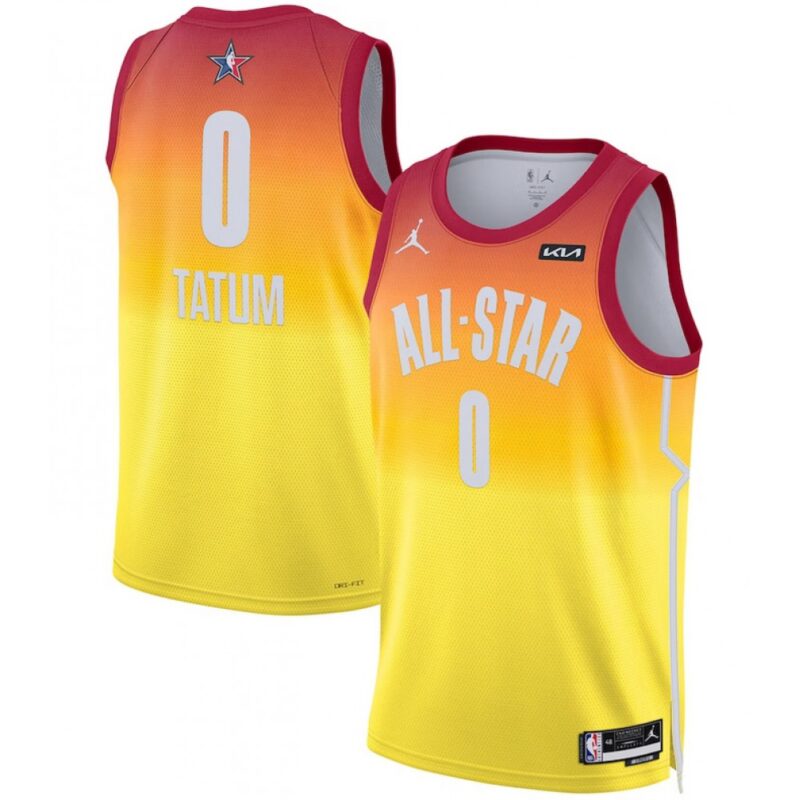 686408ec14ac0_1 Men's 2023 All-Star #0 Jayson Tatum Orange Game Swingman Stitched Basketball Jersey