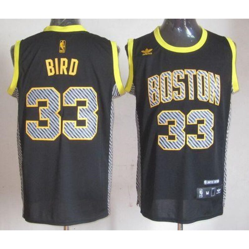 686408fcf35d1_1 Celtics #33 Larry Bird Black Electricity Fashion Stitched NBA Jersey