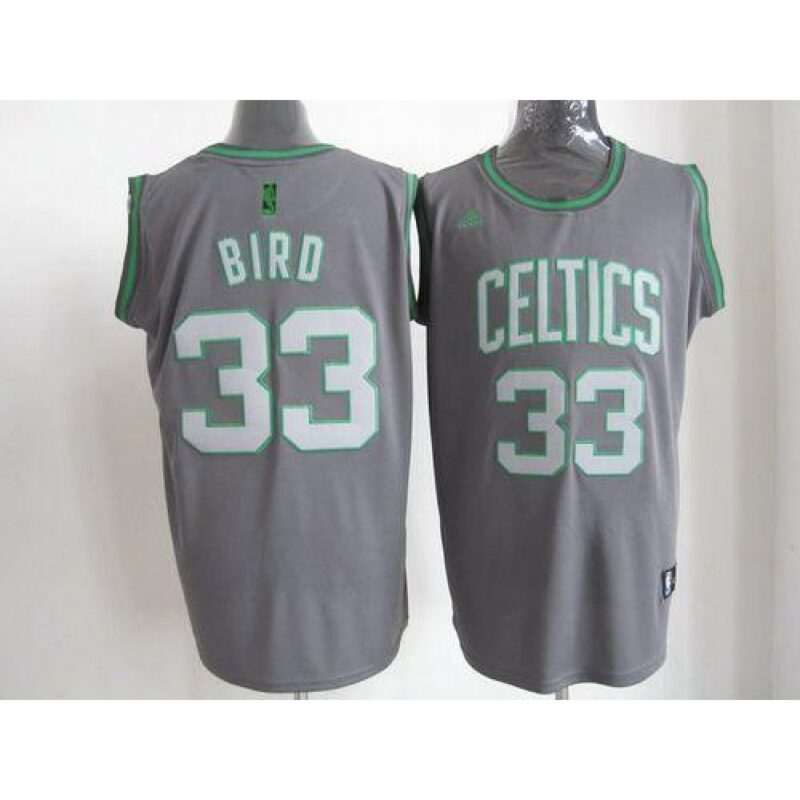 6864090033280_1 Celtics #33 Larry Bird Grey Graystone Fashion Embroidered NBA Jersey