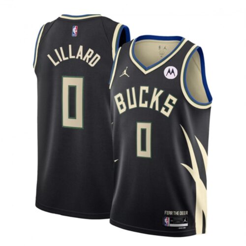 68640960bf37a_1 Men's Milwaukee Bucks #0 Damian Lillard Black Statement Edition Stitched Basketball Jersey