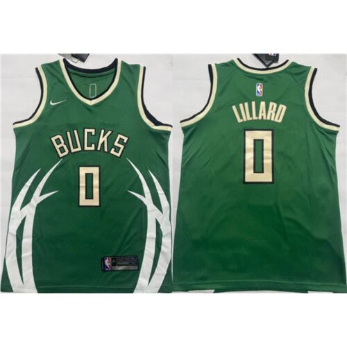 68640972efb19_1 Men's Milwaukee Bucks #0 Damian Lillard Green Icon Edition Stitched Basketball Jersey