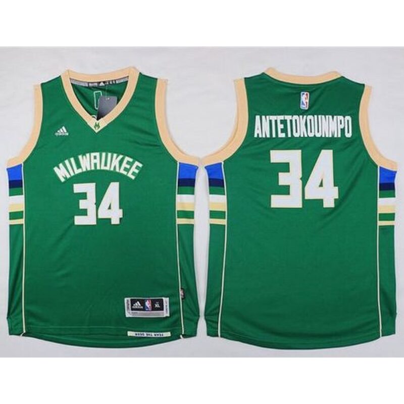 6864097dcb10b_1 Bucks #34 Giannis Antetokounmpo Green Stitched Youth NBA Jersey
