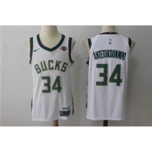 Men's  Milwaukee Bucks #34 Giannis Antetokounmpo White Stitched NBA Jersey