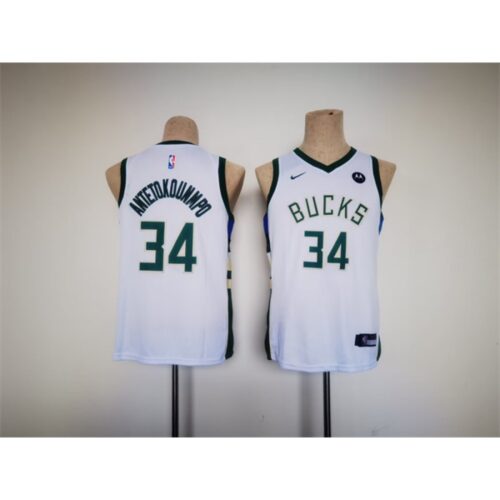 68640988dcf9d_1 Youth Milwaukee Bucks #34 Giannis Antetokounmpo White Stitched Basketball Jersey