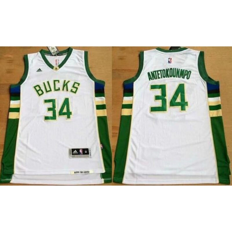 6864099b9308c_1 Bucks #34 Giannis Antetokounmpo White Revolution 30 Stitched NBA Jersey