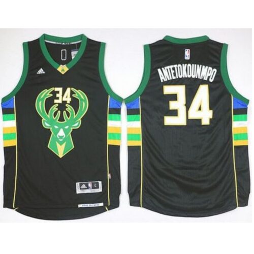 686409a180b8a_1 Youth Milwaukee Bucks #34 Giannis Antetokounmpo Black Alternate Stitched Basketball Jersey