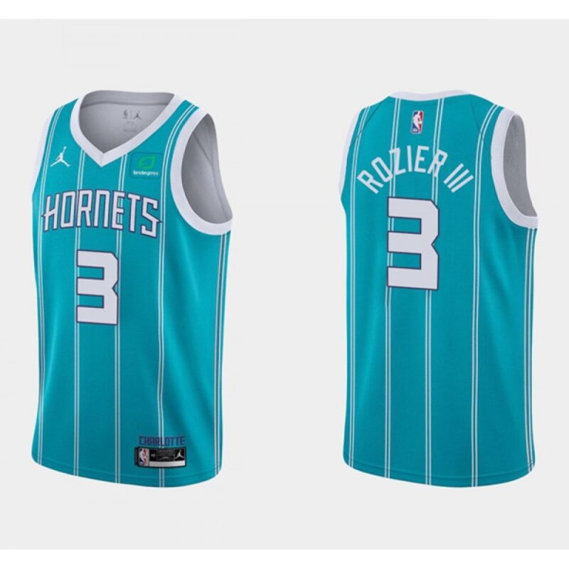 68640a1842c9e_1 Men's Charlotte Hornets #3 Terry Rozier III Aqua Stitched Basketball Jersey
