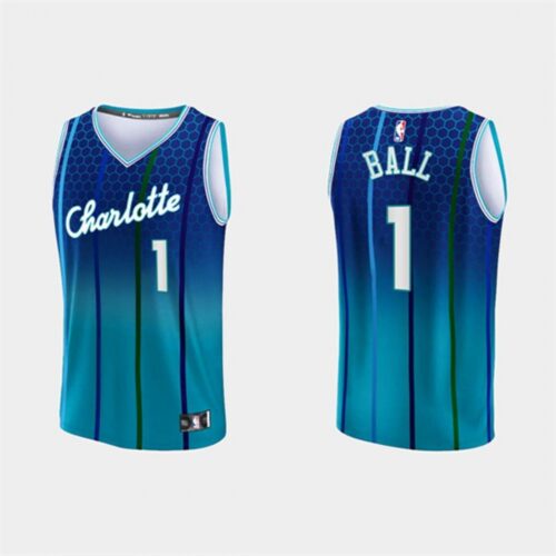 68640a255e4d3_1 Toddler Charlotte Hornets #1 LaMelo Ball 2022/23 Blue Stitched Basketball Jersey