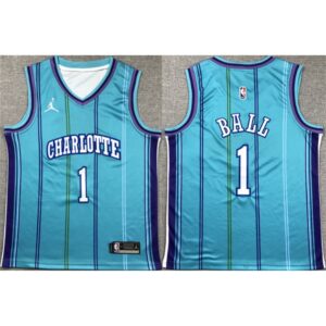 68640a2a48f01_1 Youth Charlotte Hornets #1 LaMelo Ball Purple Stitched Basketball Jersey