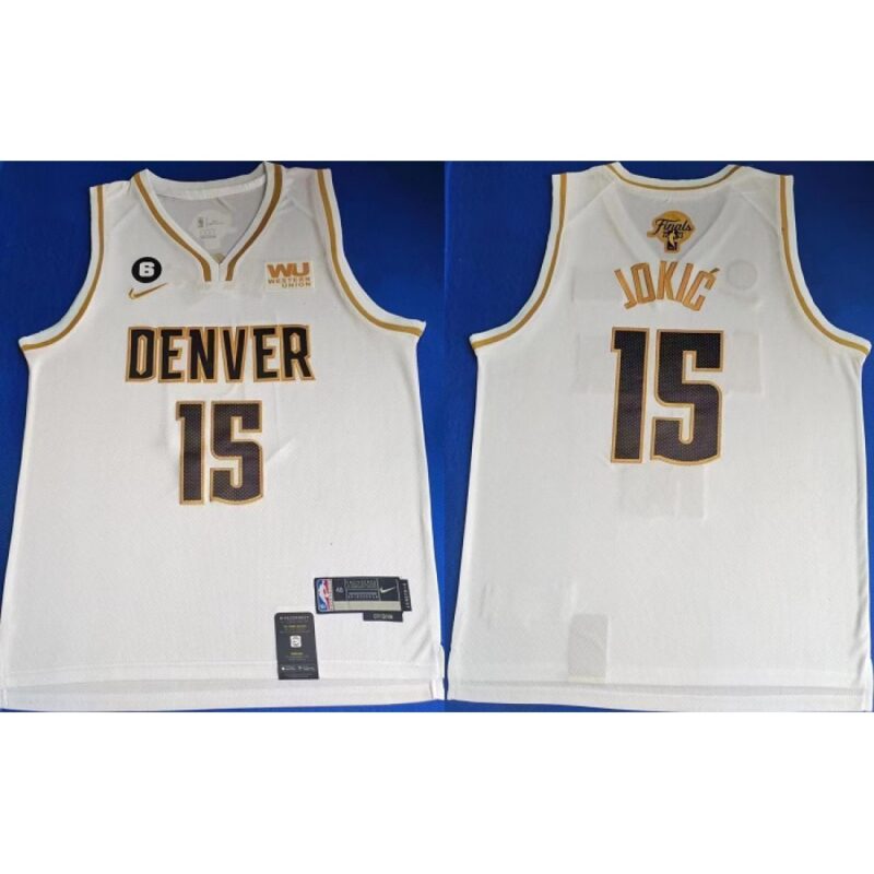 68640a8c62e6f_1 Men's Denver Nuggets #15 Nikola Jokic White With NO.6 Patch Stitched Jersey
