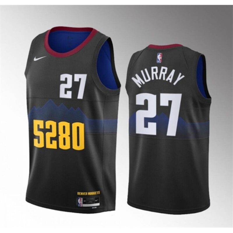 68640aae9f5d1_1 Men's Denver Nuggets #27 Jamal Murray Black 2023 City Edition Stitched Basketball Jersey
