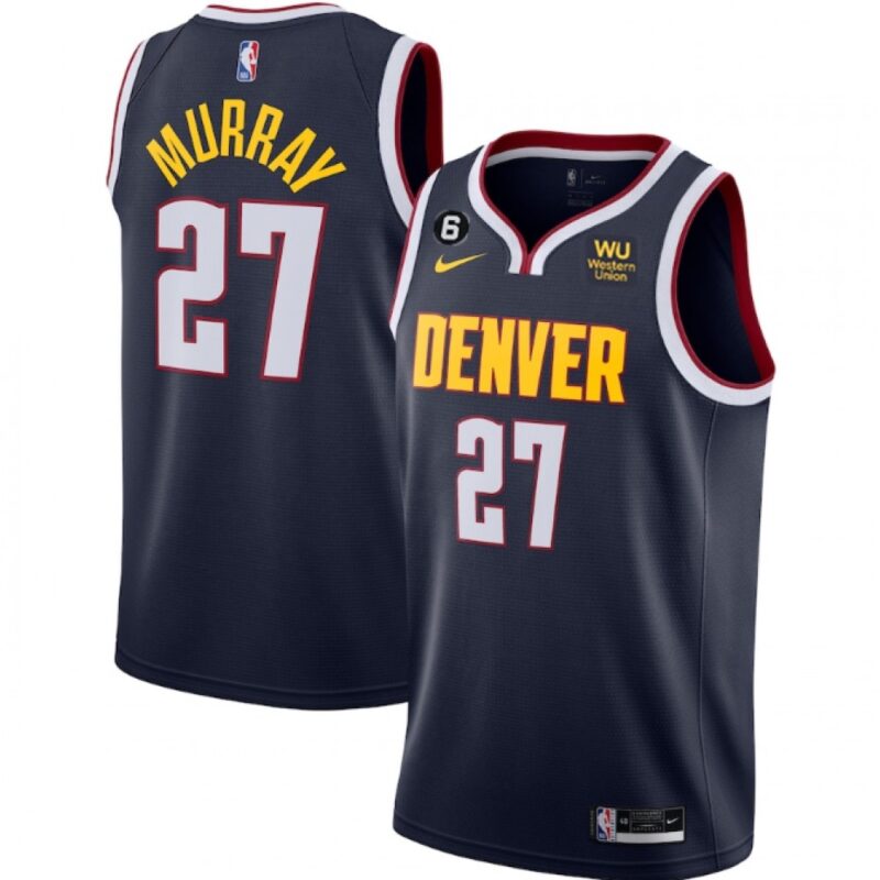 68640ab89376a_1 Men's Denver Nuggets #27 Jamal Murray Navy Icon Edition With NO.6 Patch Stitched Jersey