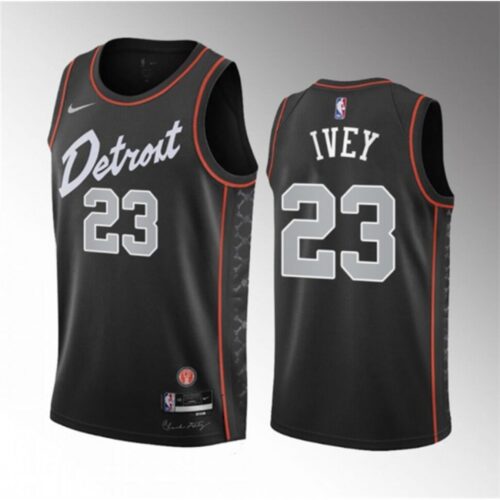68640ae9d3cec_1 Men's Detroit Pistons #23 Jaden Ivey Black 2023-24 City Edition Stitched Basketball Jersey