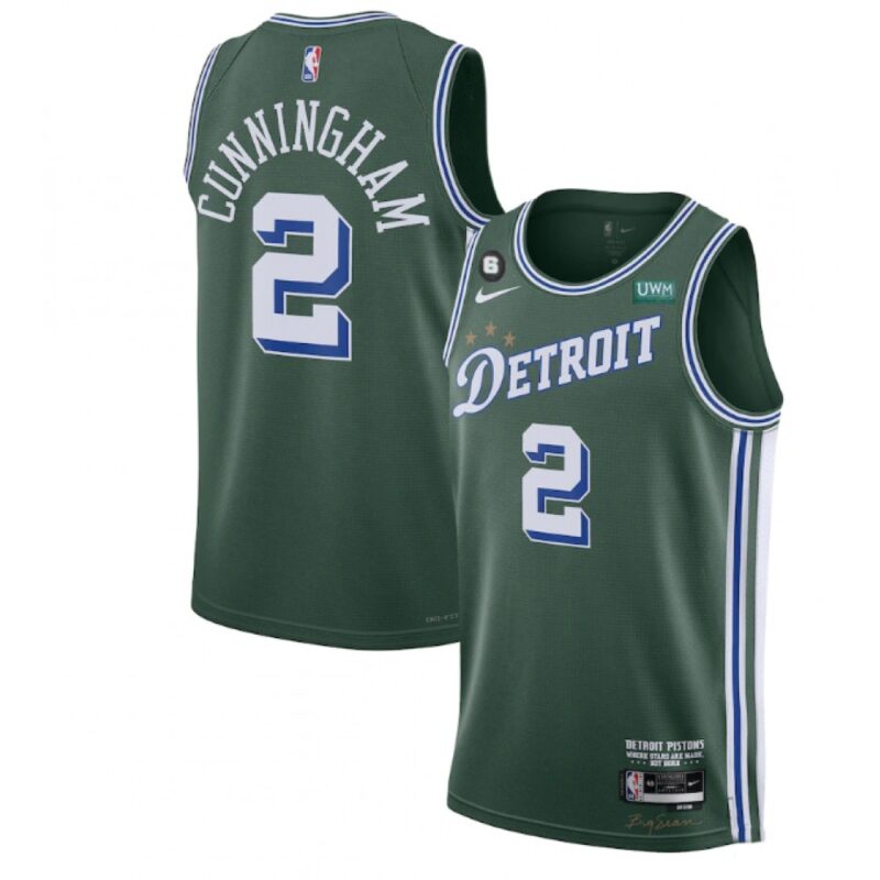 68640b000fb66_1 Men's Detroit Pistons #2 Cade Cunningham Green 2022/23 City Edition With NO.6 Patch Stitched Jersey