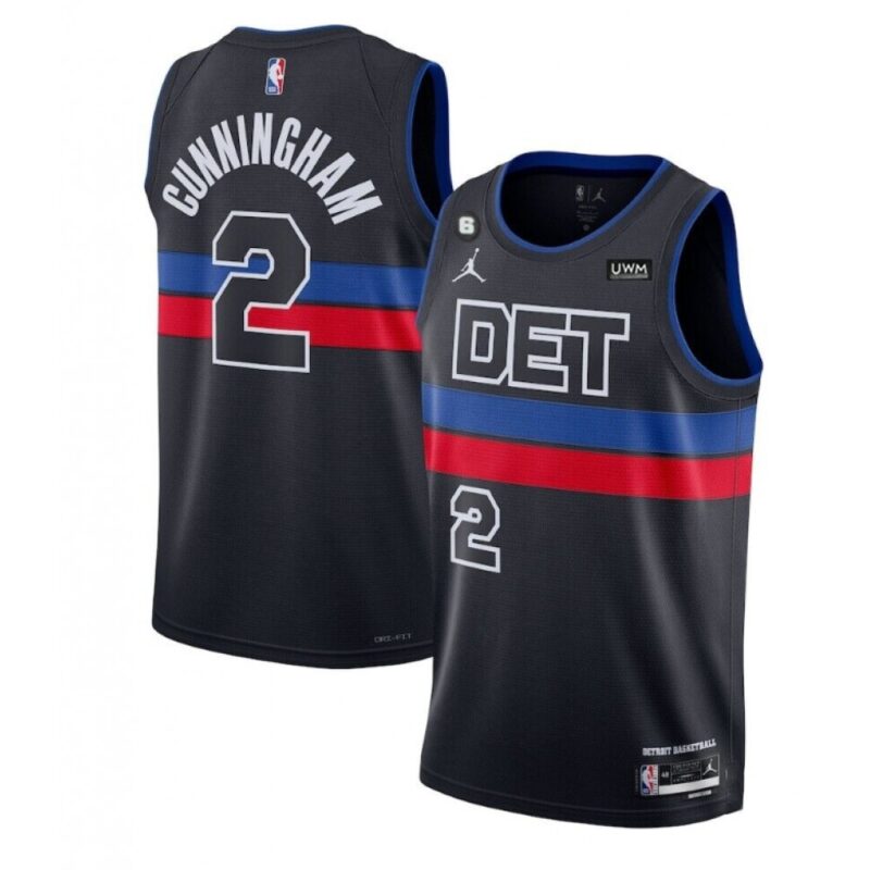 68640b094d812_1 Men's Detroit Pistons #2 Cade Cunningham Black 2022/23 City Edition With NO.6 Patch Stitched Basketball Jersey