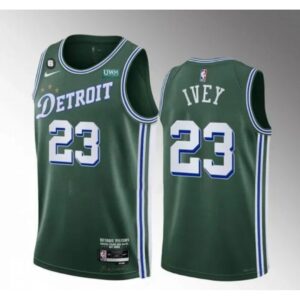 68640b0fc1587_1 Men's Detroit Pistons #23 Jaden Ivey Green 2022/23 City Edition With NO.6 Patch Stitched Jersey