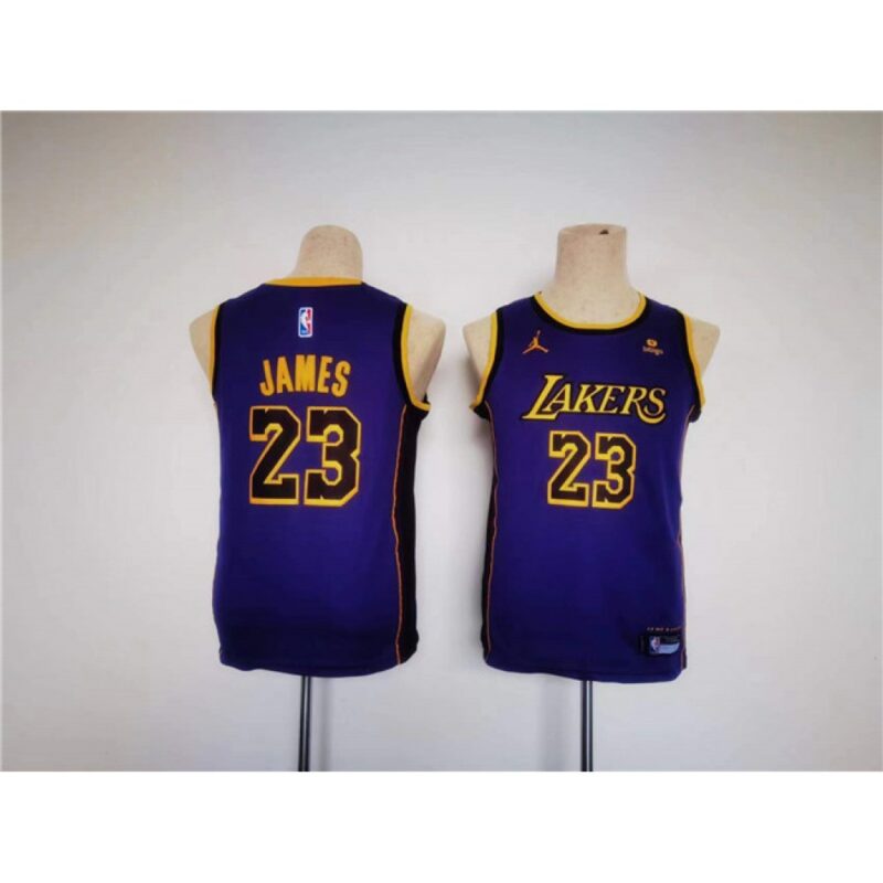 68640b4c76b89_1 Youth Los Angeles Lakers #23 LeBron James Purple Stitched Basketball Jersey