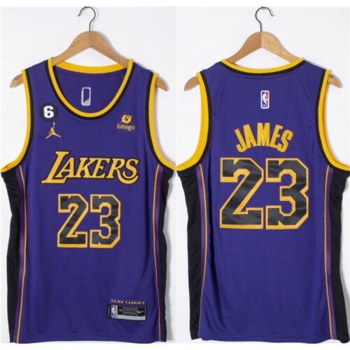 68640b53ae8b3_1 Men's Los Angeles Lakers #23 LeBron James Purple With NO.6 Patch Stitched Basketball Jersey
