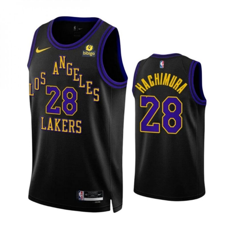 68640b7b87ef0_1 Men's Los Angeles Lakers #28 Rui Hachimura Black 2023/24 City Edition Stitched Basketball Jersey