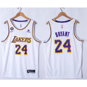 68640b7eb03c8_1 Youth Los Angeles Lakers #24 Kobe Bryant White NO.6 Patch Stitched Basketball Jersey