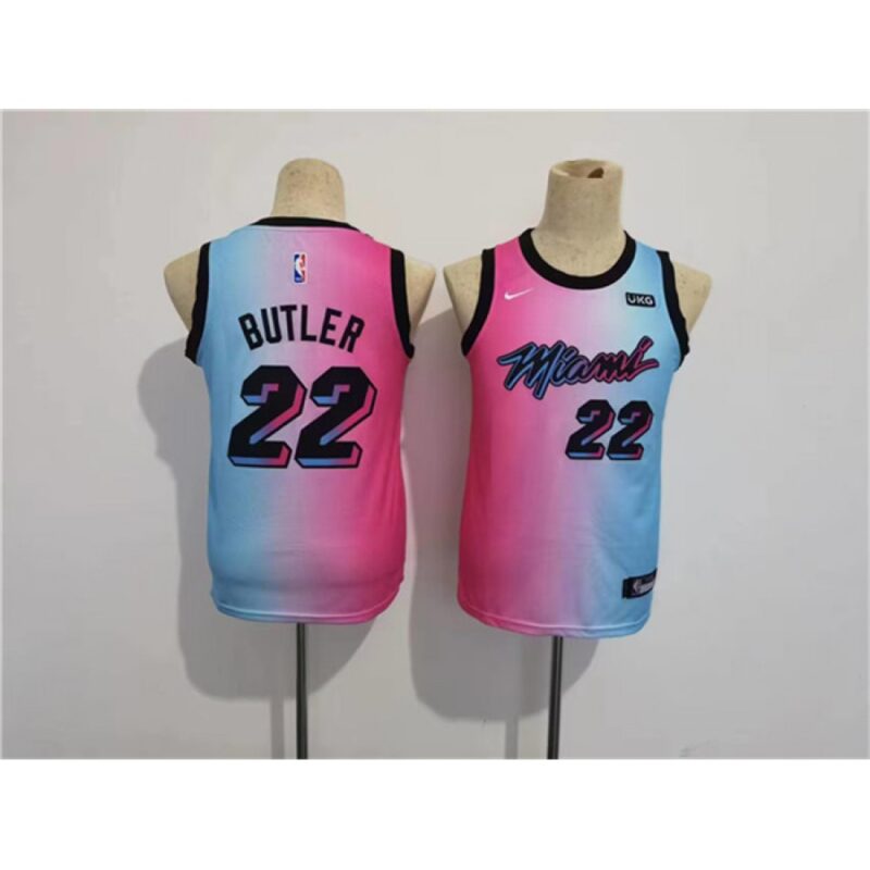 68640ba1690aa_1 Youth Miami Heat #22 Jimmy Butler Blue/Pink City Edition Stitched Jersey