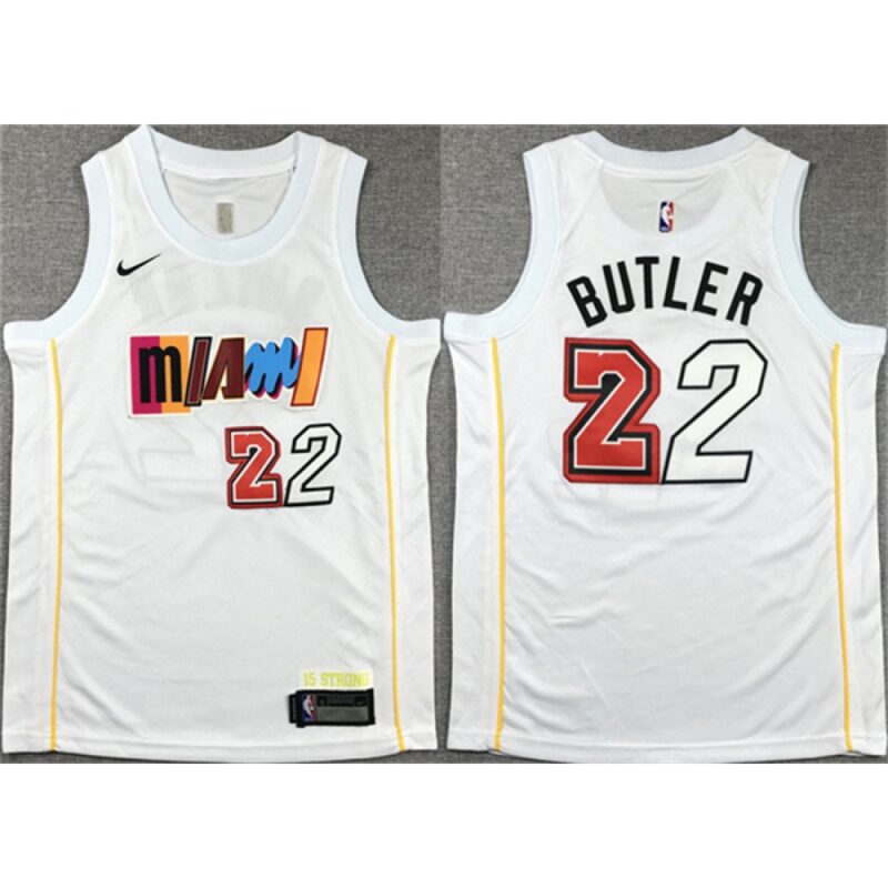 68640ba41661a_1 Youth Miami Heat #22 Jimmy Butler White City Edition Stitched Jersey