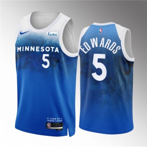 68640beaeda8c_1 Men's Minnesota Timberwolves #5 Anthony Edwards Blue 2023/24 City Edition Stitched Jersey