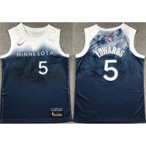 68640bf4a0ed6_1 Youth Minnesota Timberwolves #5 Anthony Edwards Blue 2023-24 City Edition Stitched Jersey