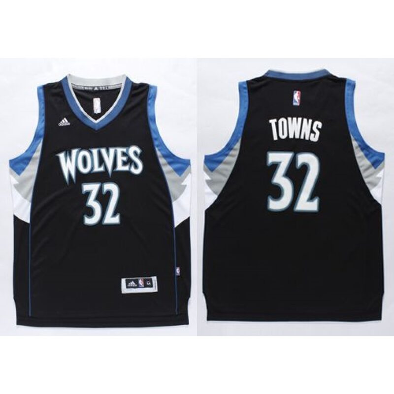 68640c112a41a_1 Timberwolves #32 Karl-Anthony Towns Black Stitched NBA Jersey