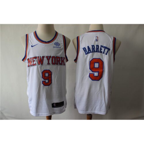 68640c59c66b7_1 Men's New York Knicks #9 RJ Barrett White Stitched NBA Jersey