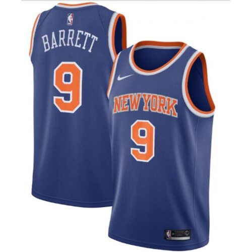 68640c608170a_1 New Yok Knicks #9 R.J. Barrett Blue Icon Edition Stitched Swingman Jersey