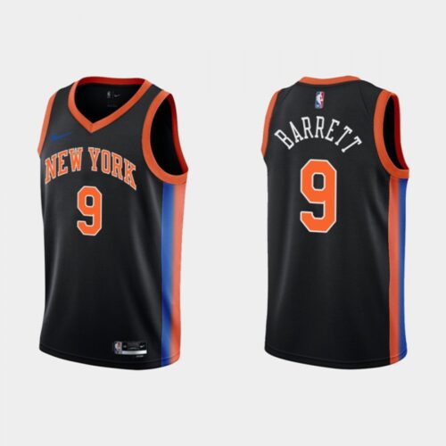 68640c6de5fa7_1 Men's New Yok Knicks #9 RJ Barrett 2022-23 Black City Edition Stitched Basketball Jersey