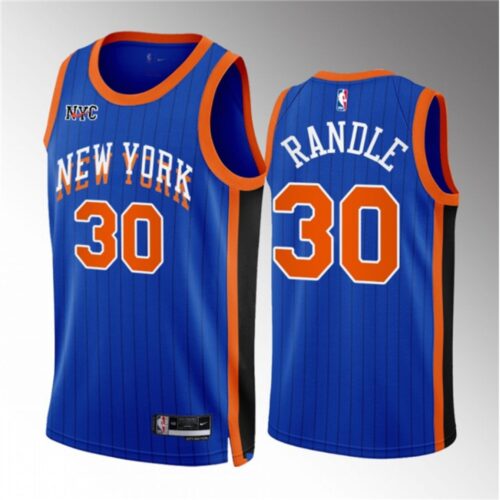 68640c7d44bb5_1 Men's New Yok Knicks #30 Julius Randle Blue 2023/24 City Edition Stitched Basketball Jersey