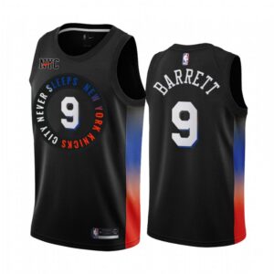 68640c99c0b57_1 New Yok Knicks #9 RJ Barrett 2020 Black City Edition Stitched Swingman Jersey
