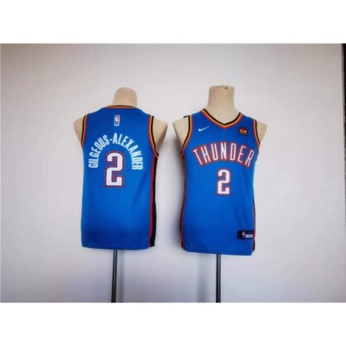 Youth Thunder #2 Shai Gilgeous-Alexander Blue Stitched Basketball  Jersey