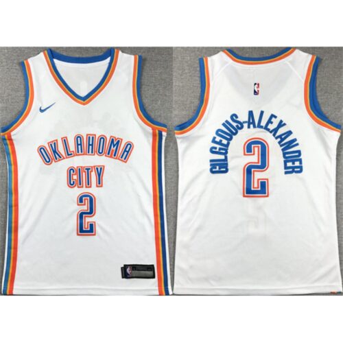 68640cdde719d_1 Youth Oklahoma City Thunder #2 Shai Gilgeous-Alexander White Stitched Basketball Jersey