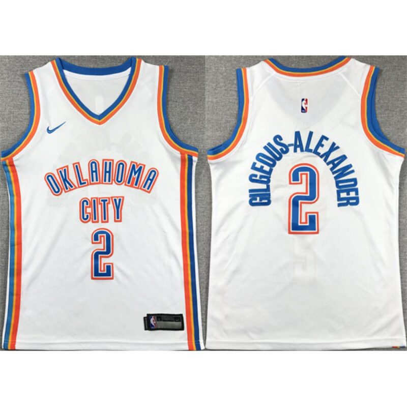 68640cdde719d_1 Youth Oklahoma City Thunder #2 Shai Gilgeous-Alexander White Stitched Basketball Jersey