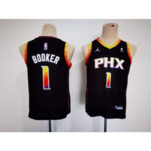 68640d2294336_1 Youth Phoenix Suns #1 Devin Booker Black 2022/23 Statement Edition Stitched Basketball Jersey