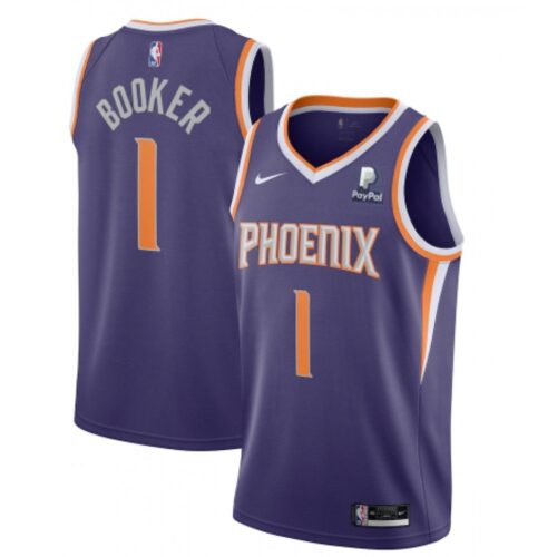 68640d24efde3_1 Men's Phoenix Suns #1 Devin Booker Purple Icon Edition Stitched Jersey