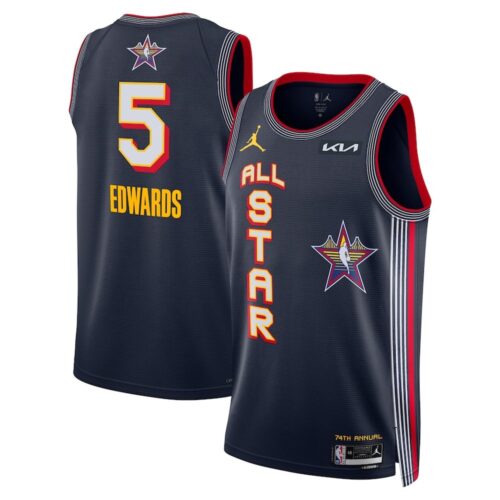 68640d43dbefa_1 Unisex #5 Anthony Edwards Navy 2025 NBA All-Star Game Swingman Player Jersey