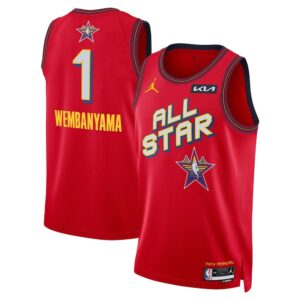 68640d6d8d9ff_1 Unisex #1 Victor Wembanyama Red 2025 NBA All-Star Game Swingman Player Jersey