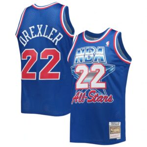 68640e4727933_1 Men's Western Conference #22 Clyde Drexler Royal Hardwood Classics 1992 NBA All-Star Game Swingman Jersey