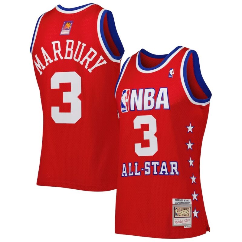 68640e53f01a1_1 Men's Western Conference #3 Stephon Marbury Red 2003 All Star Game Swingman Jersey