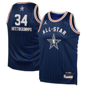 68640e5abbf35_1 Youth #34 Giannis Antetokounmpo Navy 2024 NBA All-Star Game Swingman Jersey