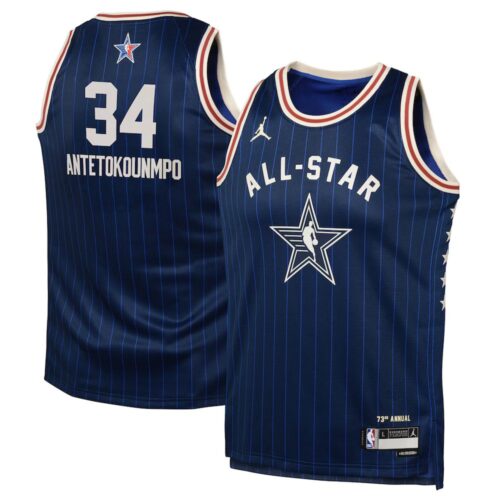 68640e5abbf35_1 Youth #34 Giannis Antetokounmpo Navy 2024 NBA All-Star Game Swingman Jersey