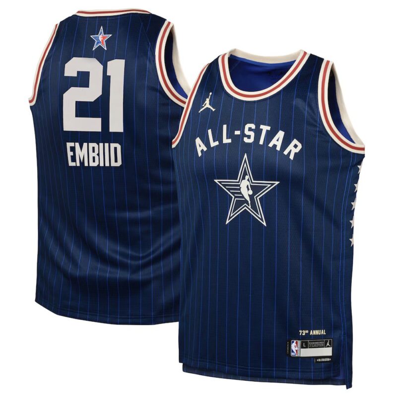 68640e5fa5e9b_1 Youth #21 Joel Embiid Navy 2024 NBA All-Star Game Swingman Jersey