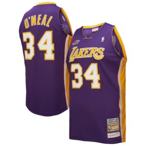 68640e626e57b_1 Men's Los Angeles Lakers #34 Shaquille O'Neal Purple 2000 NBA All-Star Game Authentic Jersey