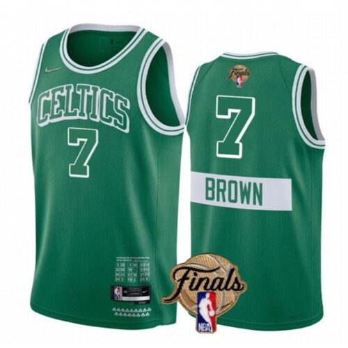 68640e6835190_1 Men's Boston Celtics #7 Jaylen Brown 2022 Green NBA Finals Stitched Jersey