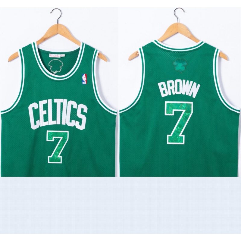 68640e7512db5_1 Men's Boston Celtics #7 Jaylen Brown Green Stitched Jersey